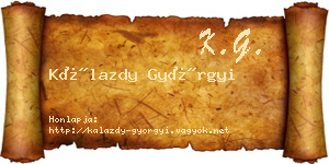 Kálazdy Györgyi névjegykártya